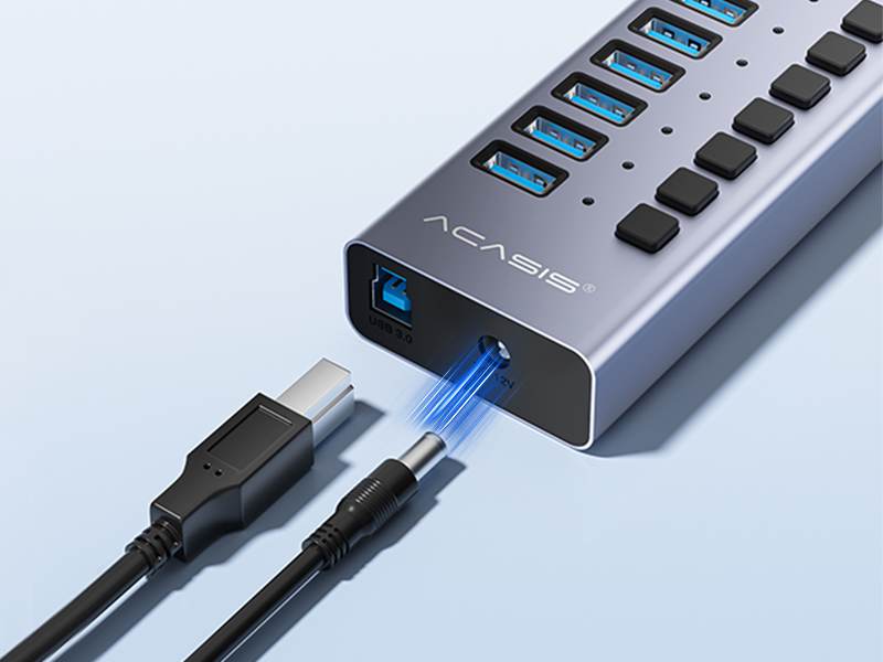 Acasis 7 Ports USB 3.0 Hub 24W Powered with Individual On/Off Switches Splitter