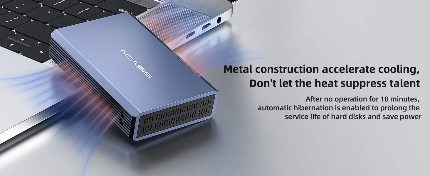Acasis Dual Bay 2.5 Inch USB-C to SATA HDD SSD RAID Enclosure