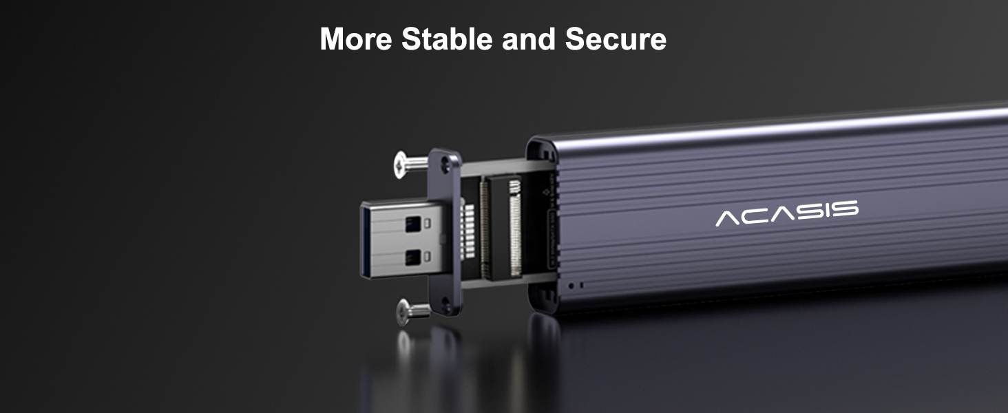 Acasis M.2 NVME SATA SSD Enclosure USB 3.2 Gen 2 10Gbps SSD Enclosure for 2230 2242 2260 2280 M.2 NVME/SATA SSD with M-Key or M+B Key