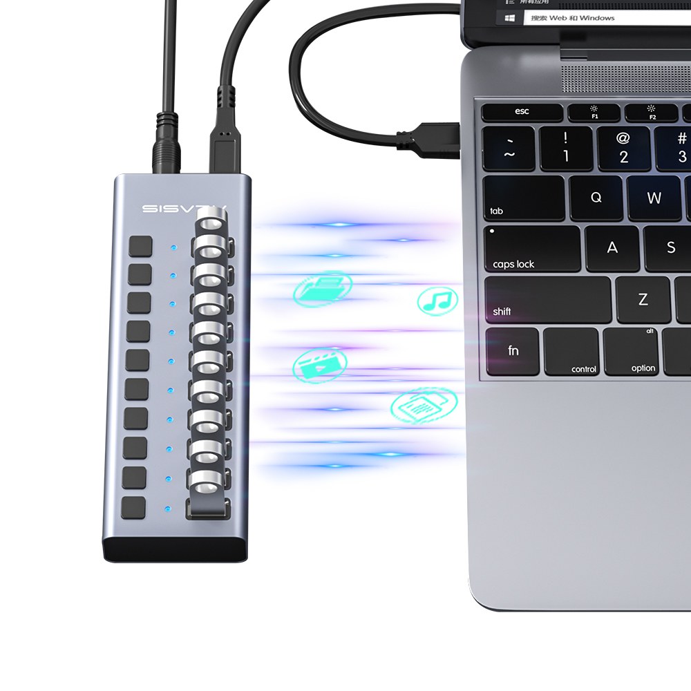 Acasis Multi USB 3.0 Hub 10 ports High Speed With ON OFF Switch
