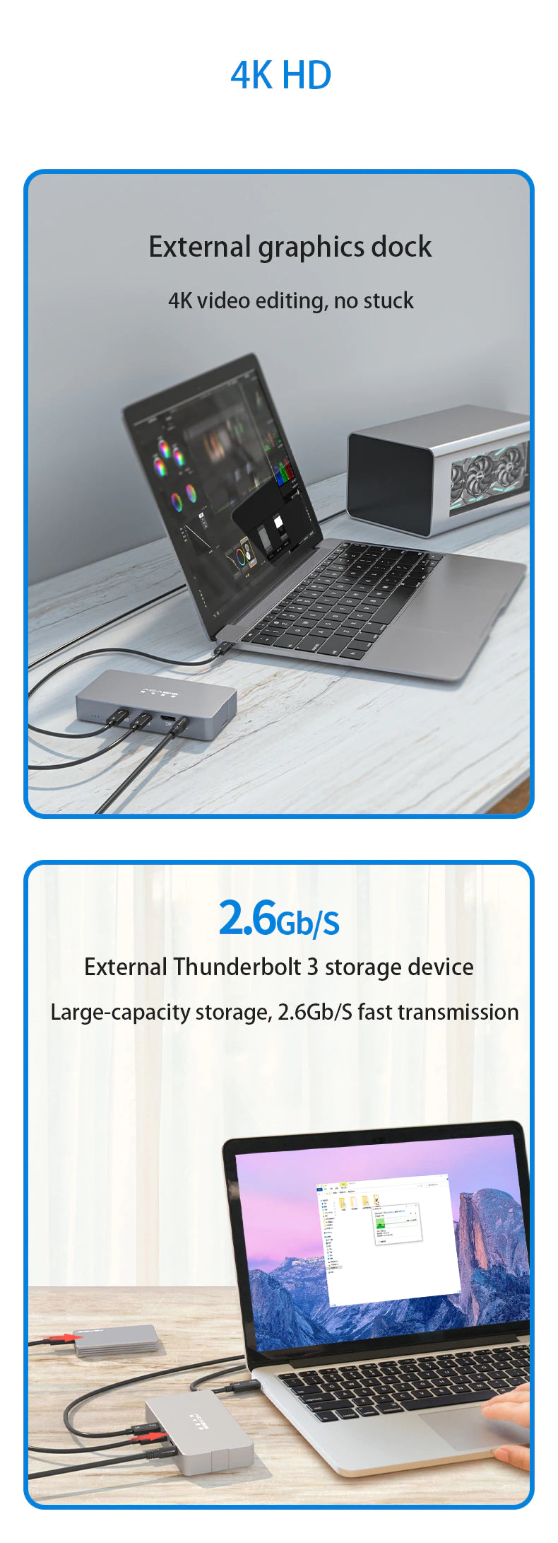 Acasis Thunderbolt 3 Enclosure Dual/Quad Disk M.2 NVME Case