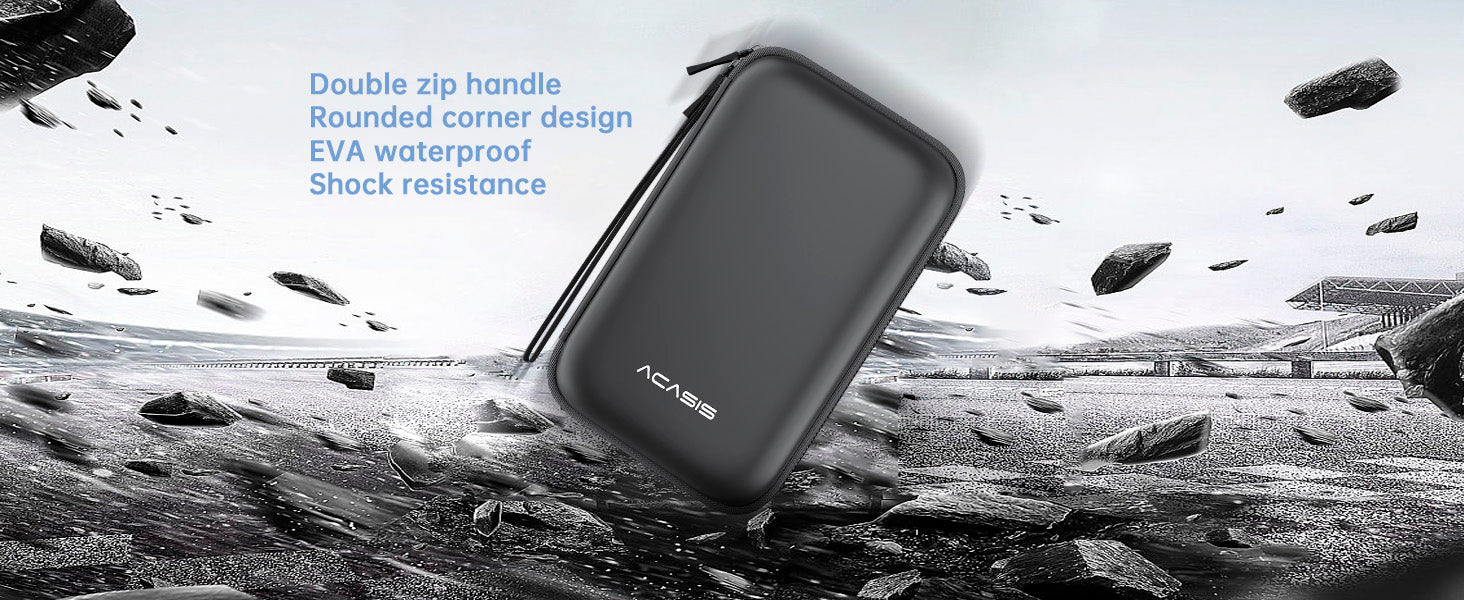 Acasis 2.5 Inch Black External Hard Drive Carrying Case for SSD Enclosure