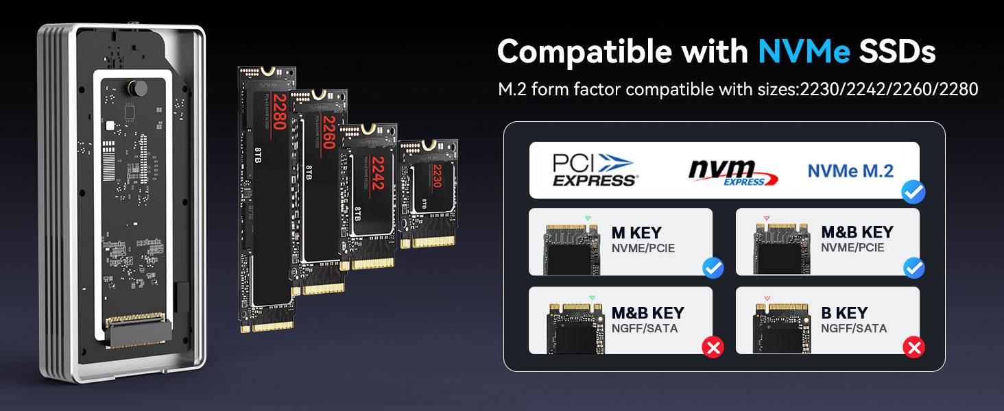 ACASIS 40Gbps M.2 NVMe SSD Enclosure with Cooling Fan TBU401Pro