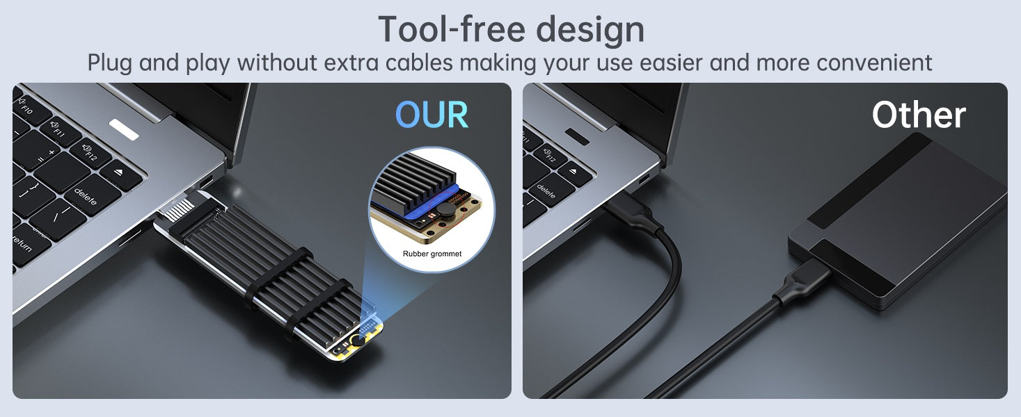 ACASIS NVME/SATA M.2 to USB 3.1 Gen 2 SSD Reader for M Key & B+M Key