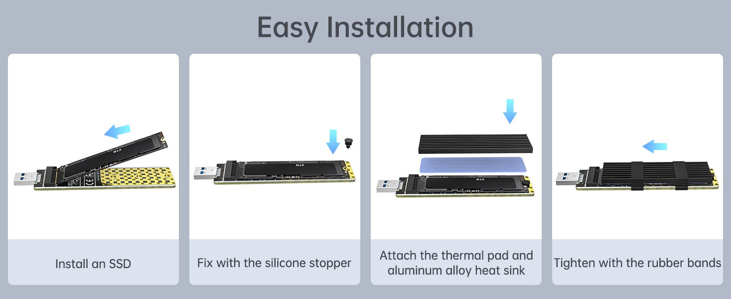 ACASIS NVME/SATA M.2 to USB 3.1 Gen 2 SSD Reader for M Key & B+M Key