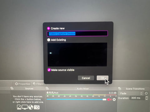 Capture Settings for OBS Software in the MAC system