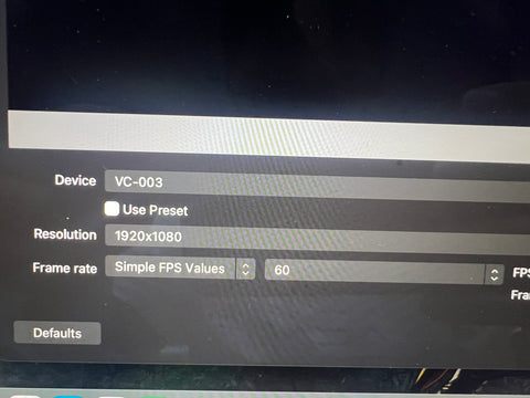 Capture Settings for OBS Software in the MAC system