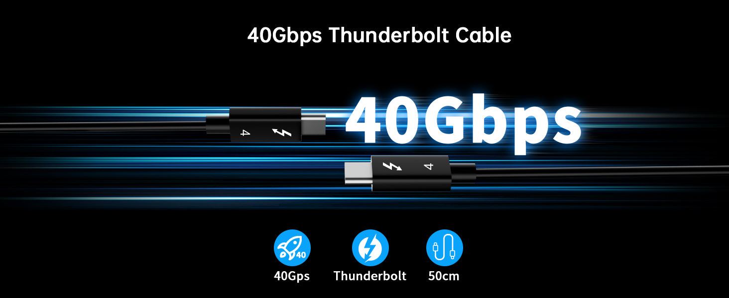 ACASIS 5-in-1 Thunderbolt 4, Single 8K or Dual 4K 60Hz Display, 120W PD Charging, 3X Thunderbolt 4 40Gb/s, 1 x USB A (10Gb/s)