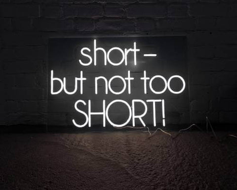 quote about short hair saying 'short but not too short'