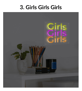 girls girls girls led neon sign