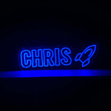 Chris + rocket custom  neon sign 