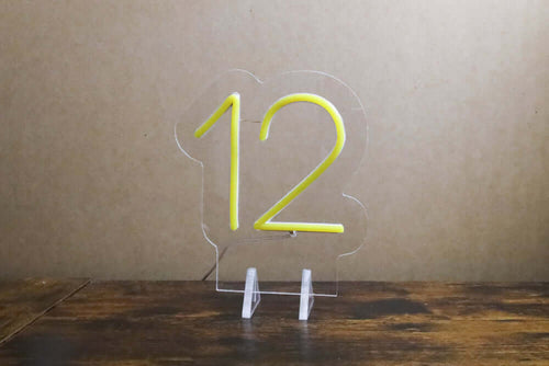 number twelve led neon sign board shape - freestanding
