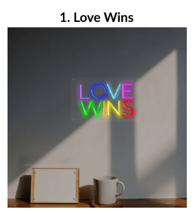 Love Wins Led Neon Sign