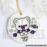 Purple Baby Bat Bear Personalized Ornament