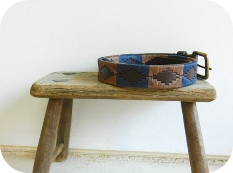 belt on wooden stool