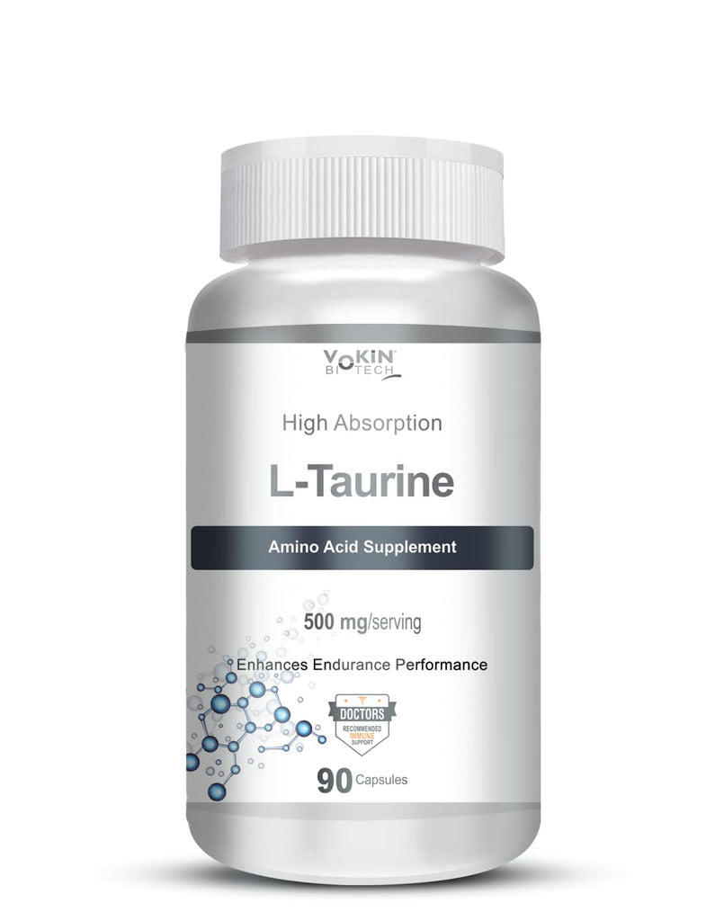 Vokin biotech L-Taurine - Amino Acid Supplement - 500mg (90 capsules)
