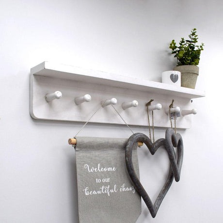 Rustic Canopy Coat hook shelf - Black coat hooks – Masterplank UK