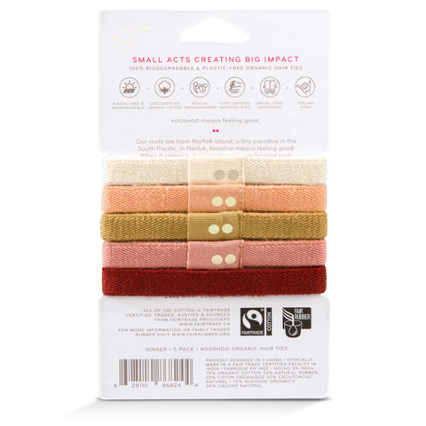 KOOSHOO red head pack of hair ties back of packaging