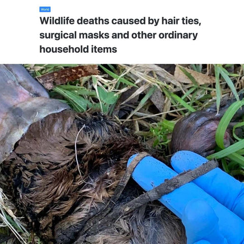 animals dying from plastic hair ties