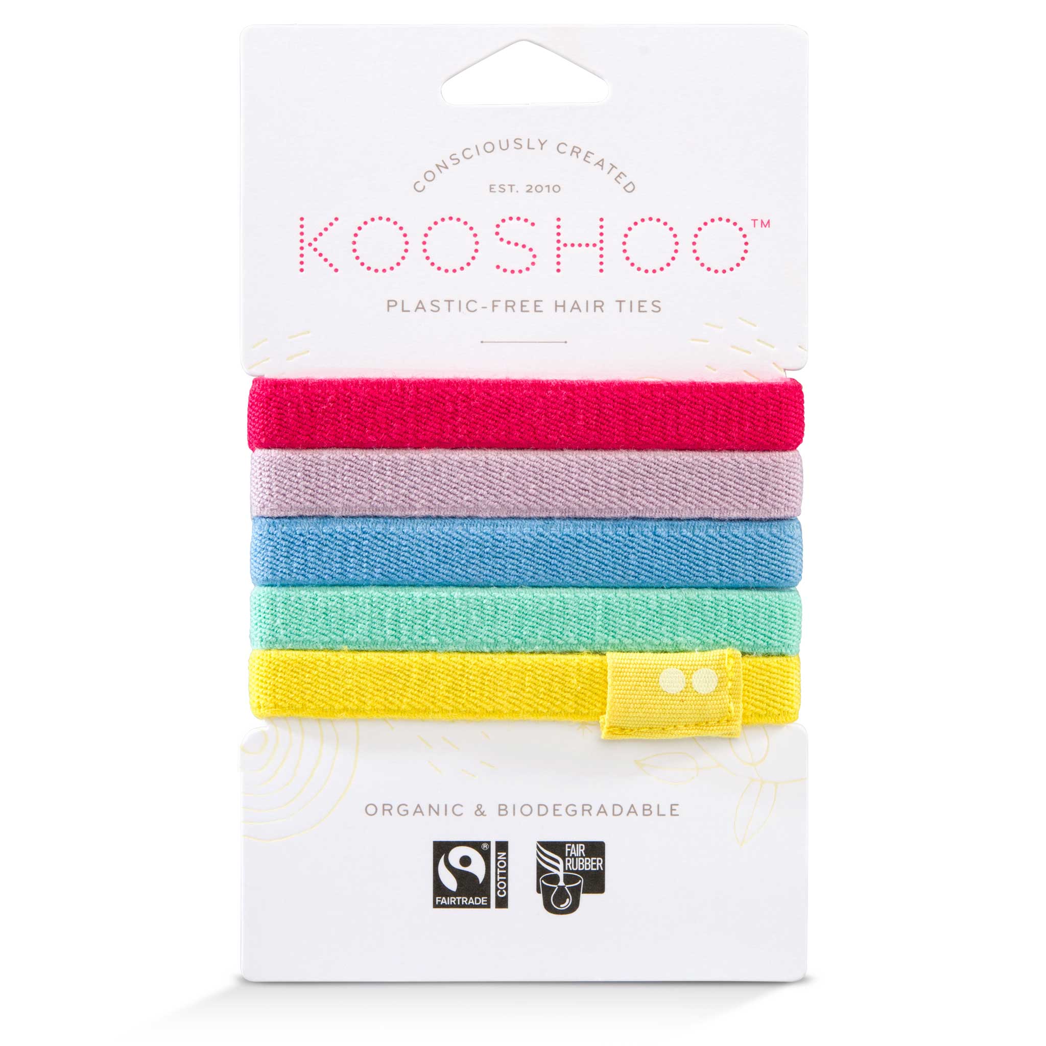 Plastic Free Hair Ties Eco Friendly Biodegradable Organic Cotton Kooshoo