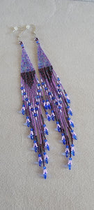 Purple haze fringe earrings