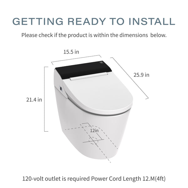 Vovo Stylement TCB-8100W dimensions for installation