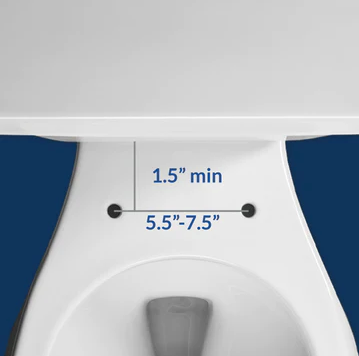 bidet toilet seat measurement from bolt holes to front of tank