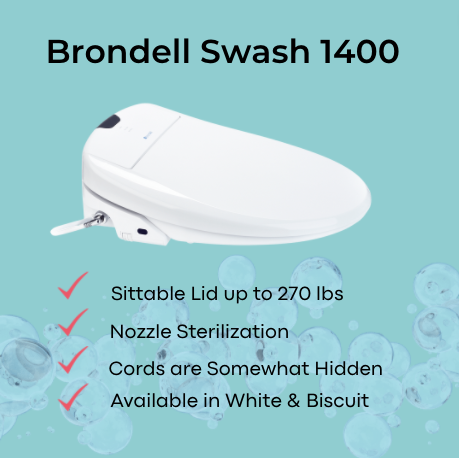 Brondell Swash Bidet Toilet Seat has a sittable lid and other high-end featuress