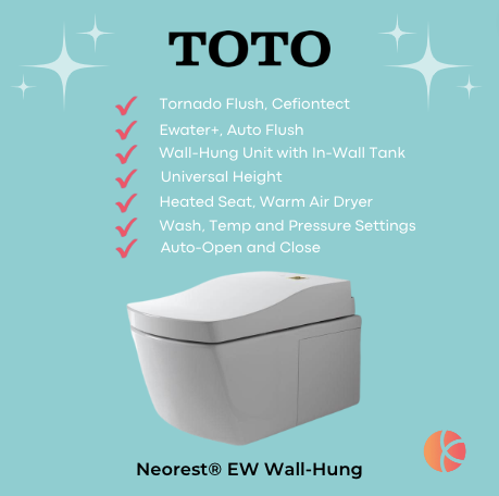 Toto Neorest® EW Wall-Hung Dual Flush Toilet features and benefits