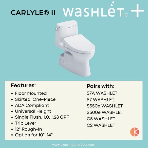 TOTO CARLYLE II WASHLET+ options