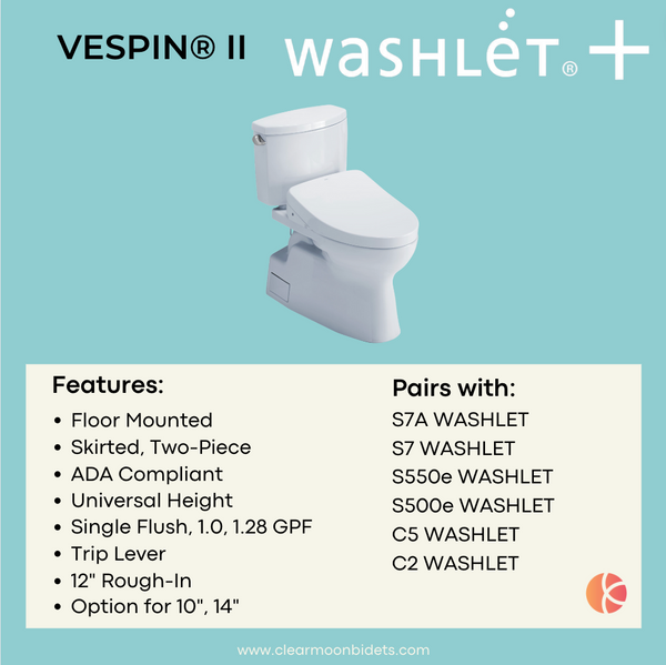 TOTO VESPIN II WASHLET®+ options