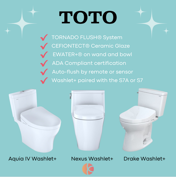 TOTO WASHLET®+ MODELS - AQUIA, NEXUS, DRAKE