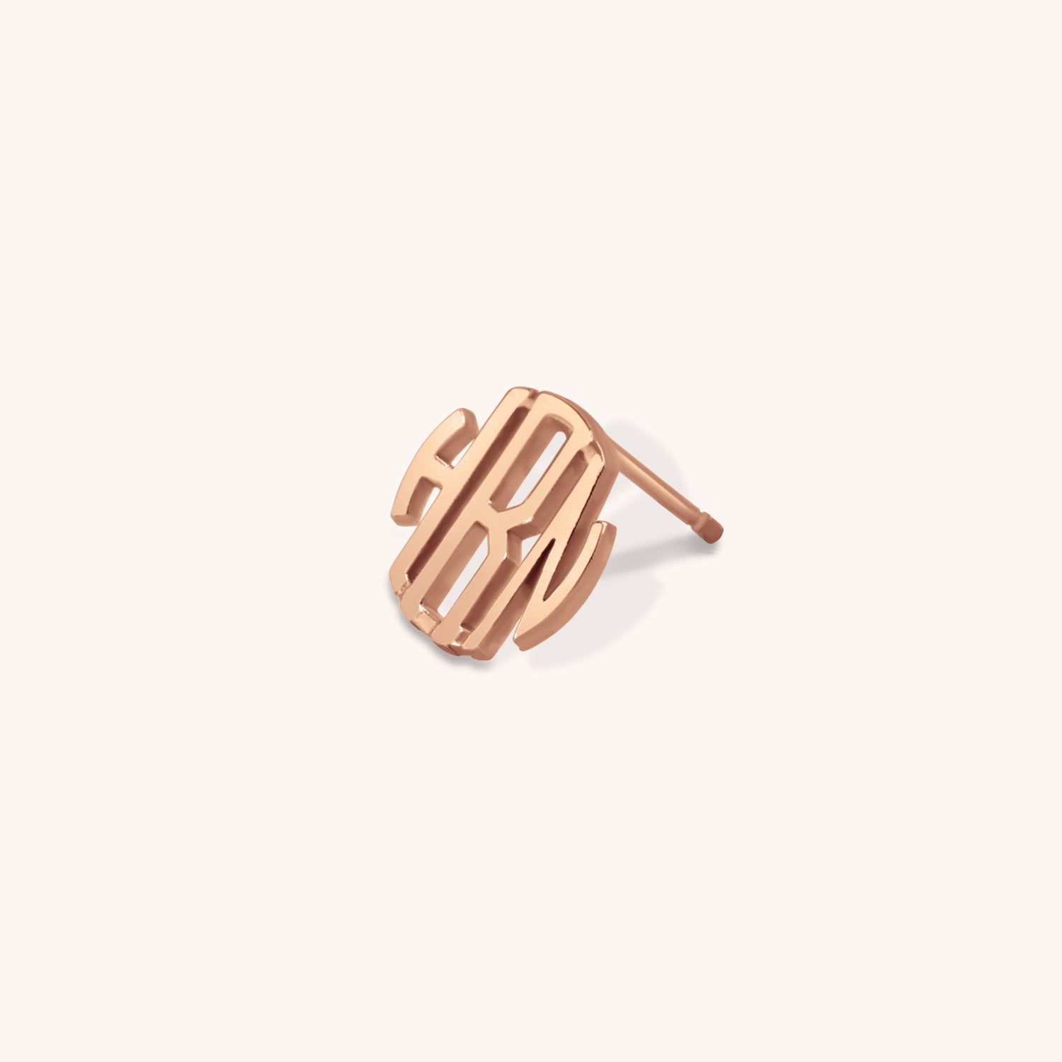 14k Gold Michele Block Monogram Single Earring