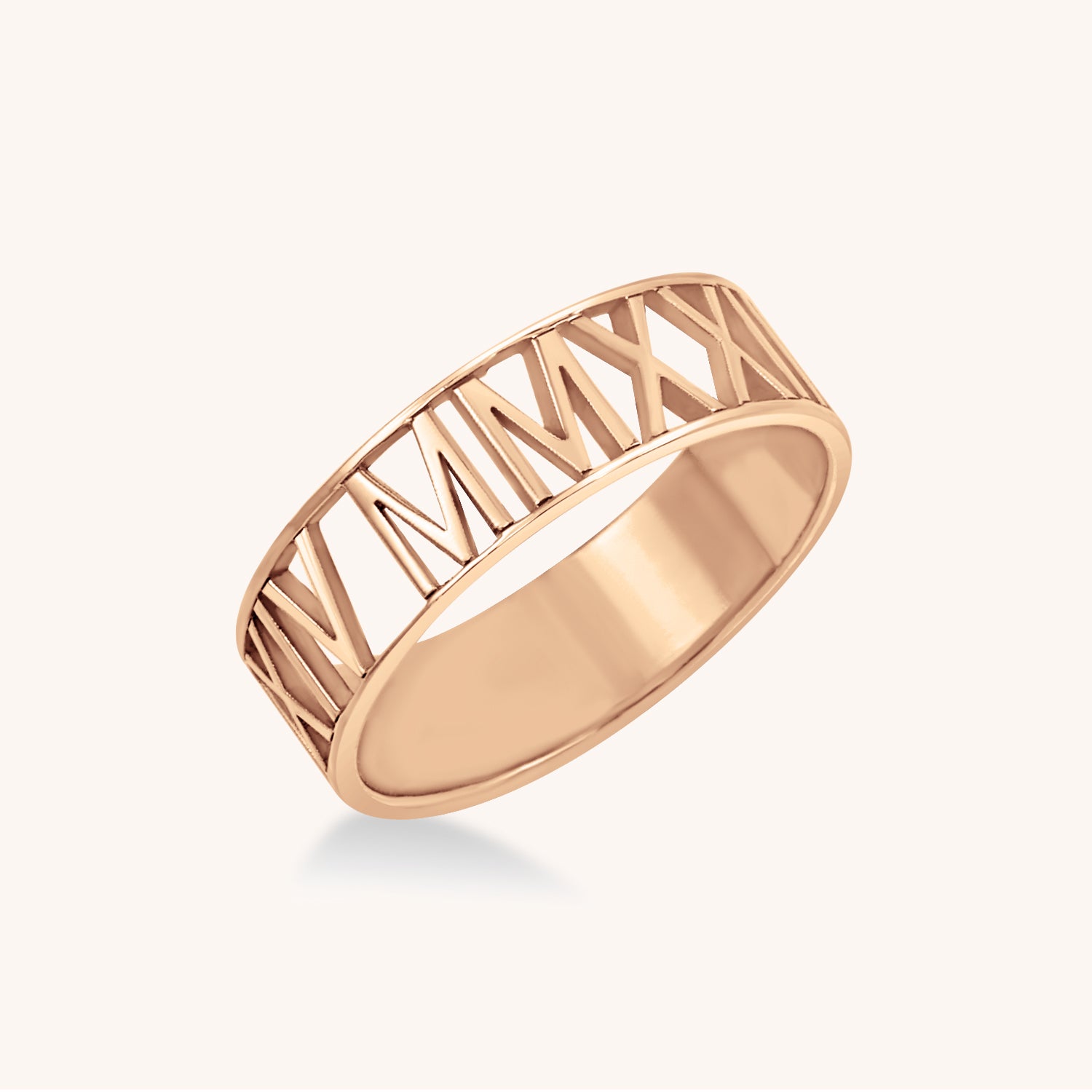 Large 10K Gold Roman Numeral Ring – Be Monogrammed