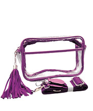 Load image into Gallery viewer, Color Trim Clear Rectangle Crossbody Bag

