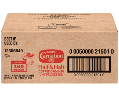 Nestle Carnation Creamer Half Half Singles 180 Count Spg Coffee Pantry Orders