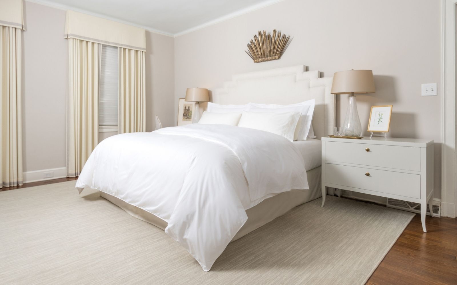 Master bedroom with percale sheets