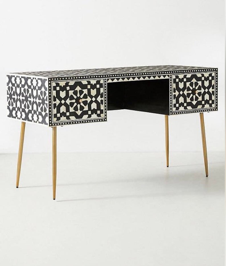 bone inlay writing desk