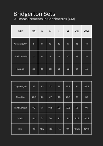 Size Chart – The Villa