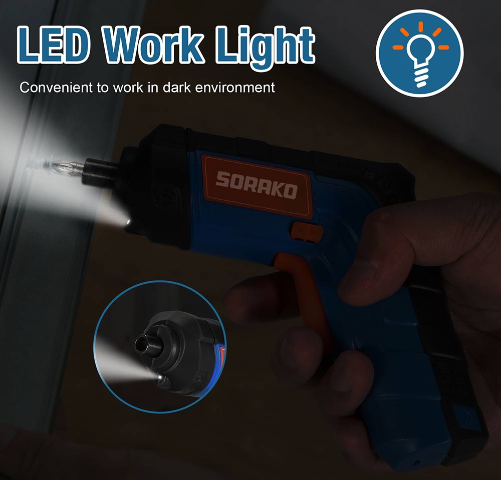 Cordless Electric Screwdriver Sorako led