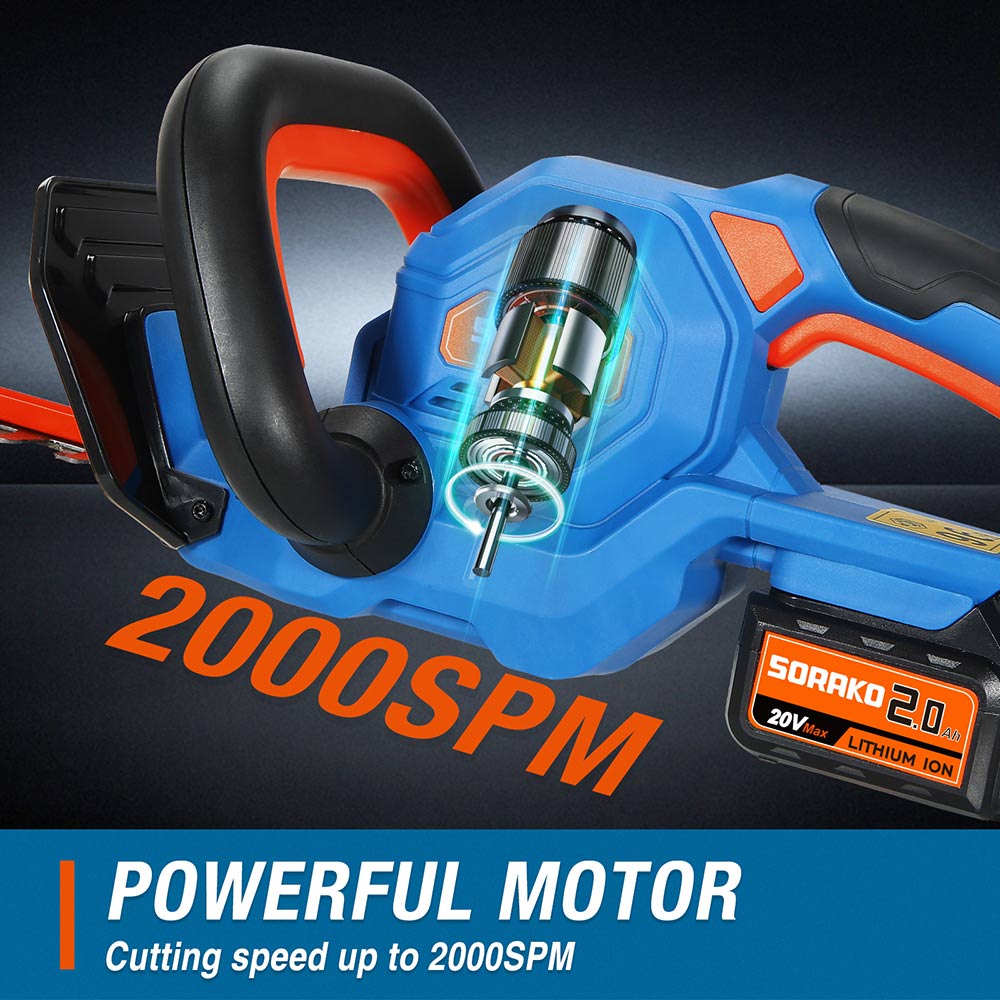 Cordless Hedge Trimmer Sorako Motor
