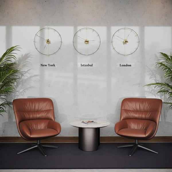 different time zones are used to decor wall.