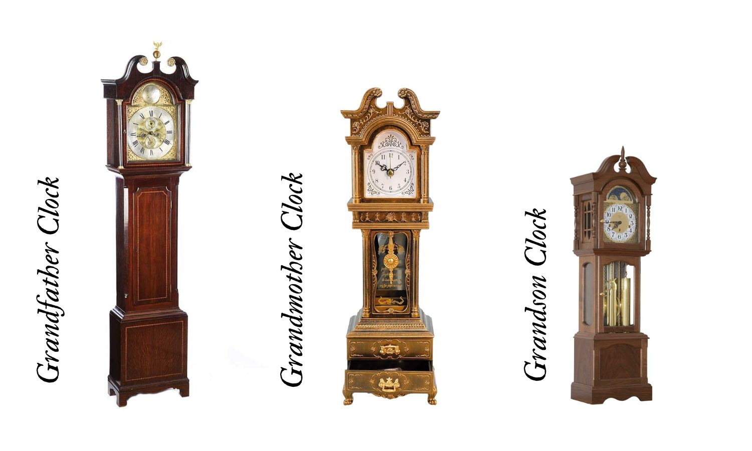 grandmother clock vs grandfather clock