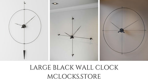 black wall clock large,
