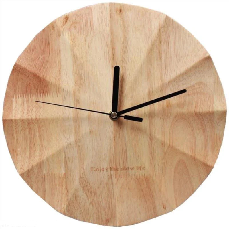 natural modern wooden wall clock