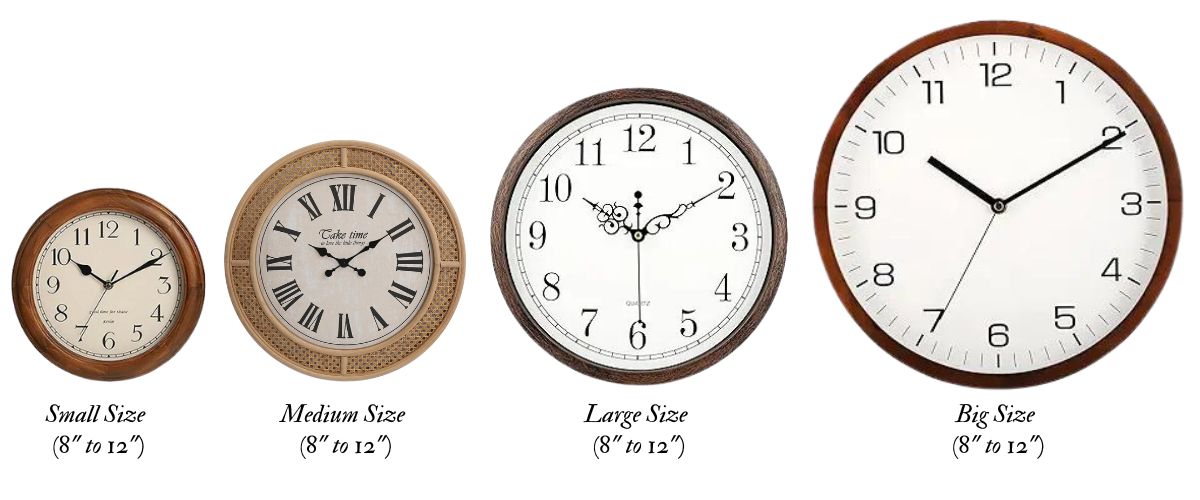 wall clock size are depicted on image