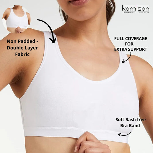 Double-layer Broad Strap Cotton Supportive Sports Bras