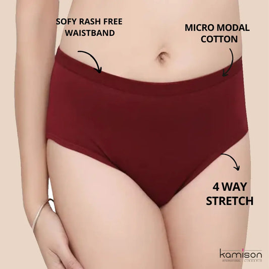 Women's Micro modal cotton Panties 4 way Stretch (Pack of 4)