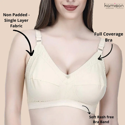 Full Coverage Minimizer Bra Non Padded White Bra (Pack of 2