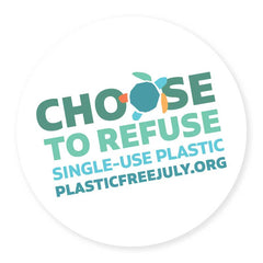 Plastic Free July badge - choose to refuse